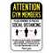 Signmission Public Safety Sign-Gym Members Practice Social Distancing, Heavy-Gauge, 12" H, A-1218-25394 A-1218-25394 - alternate 1